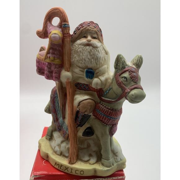 Vtg Hand Painted Porcelain Santas Of The Nations Figurine Lot Of 5 Original Box - Picture 6 of 6